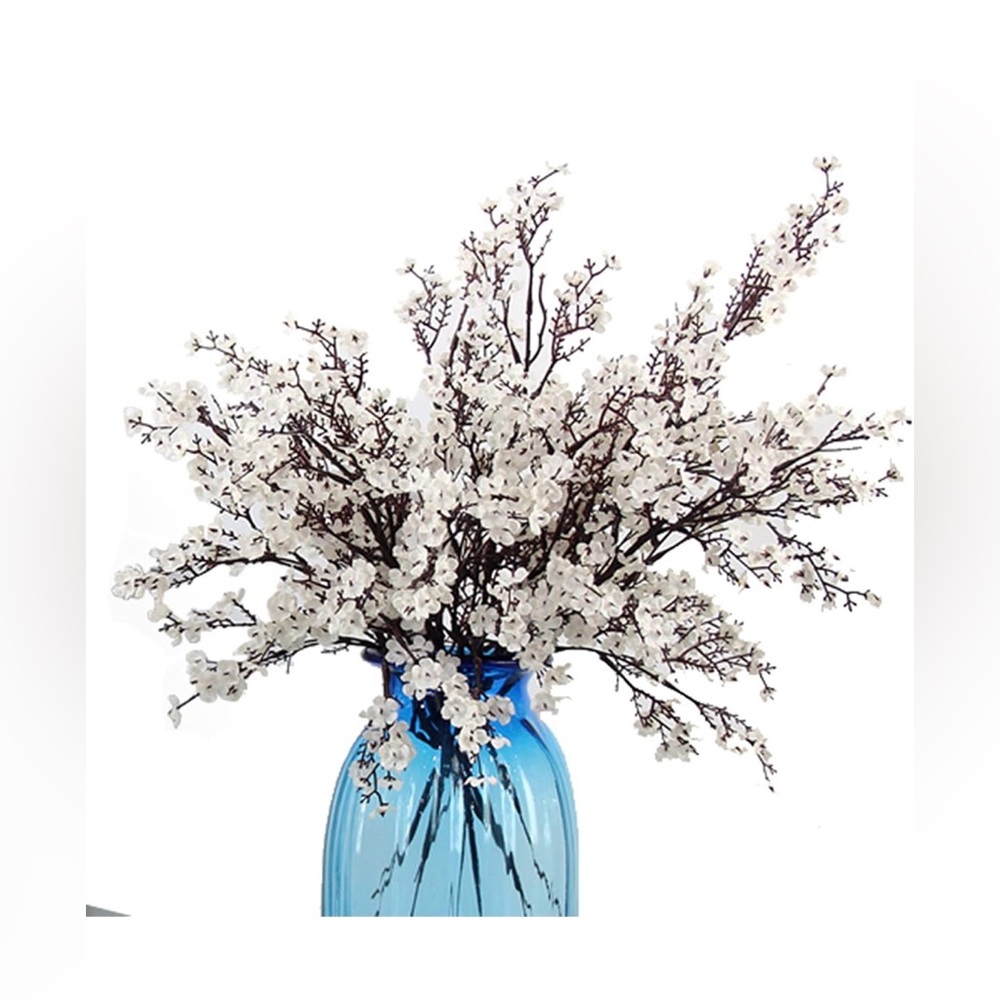 NWT JAKY-Global Baby's Breath Faux Flowers Fabric Cloth 12 Stem Bundle White
